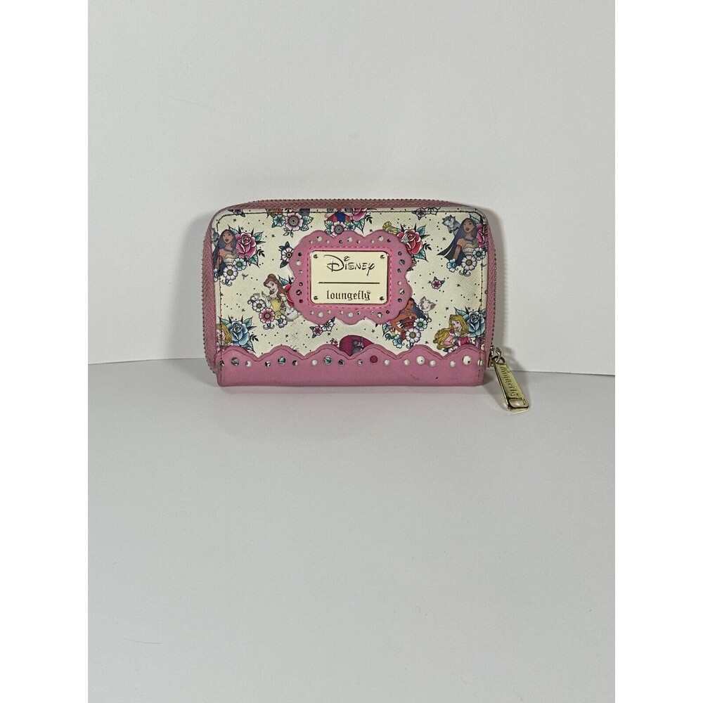 Loungefly Disney Princess Tattoo AOP Zip Around Wallet Jasmine Mulan Cinderella